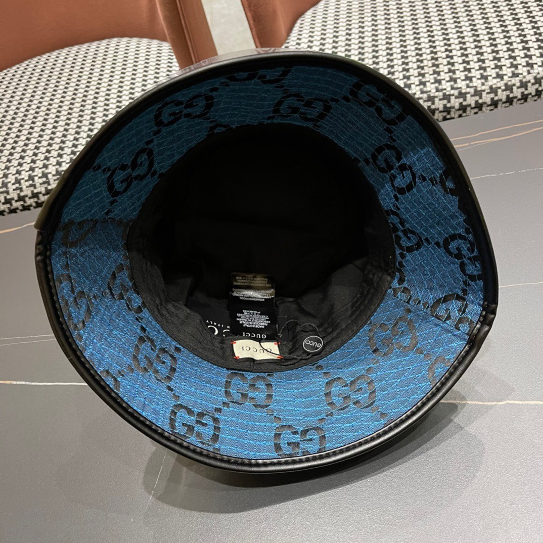 GUCCI古奇2024专柜新款简约渔夫帽很潮！休闲运动款经典制作超级好搭衣服！