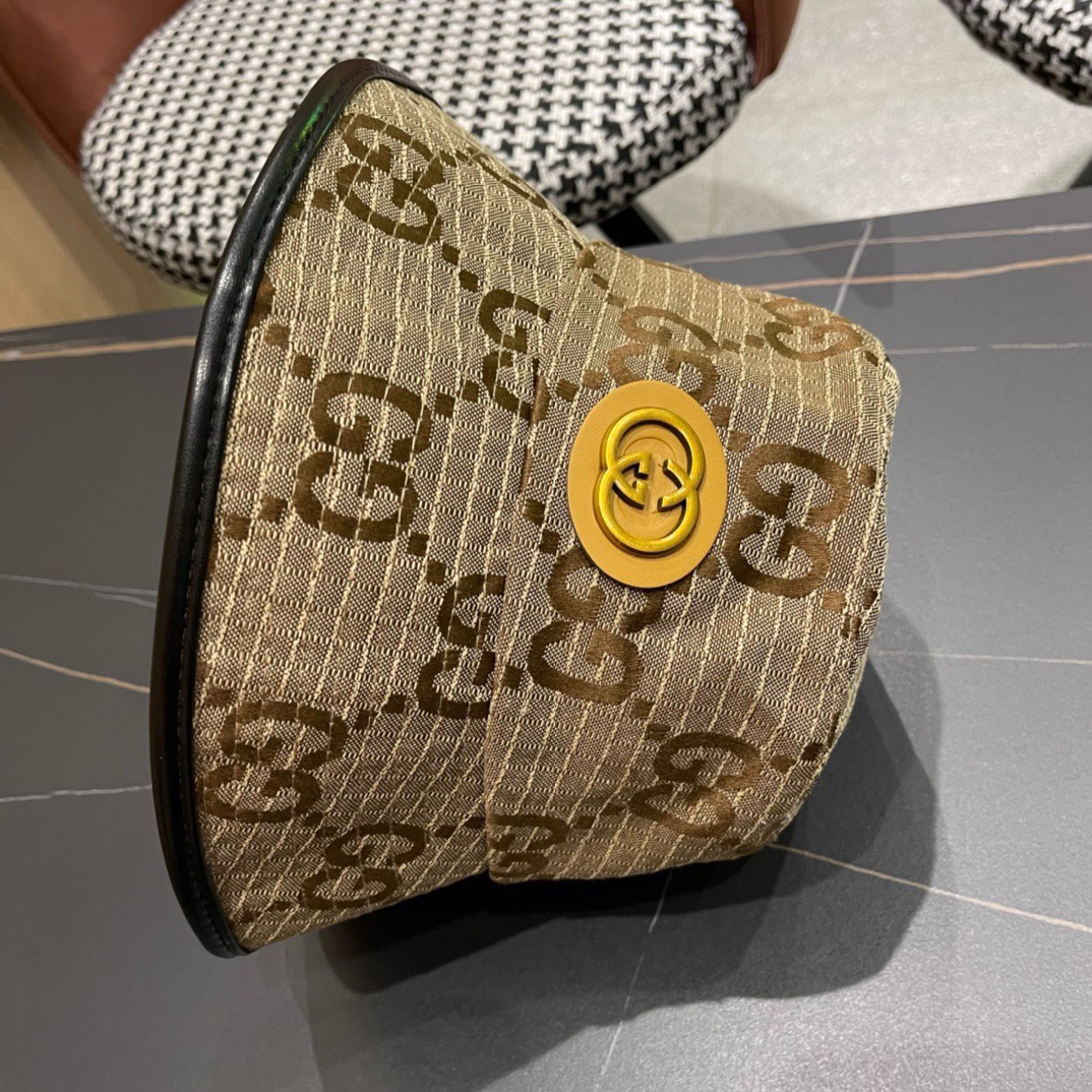 GUCCI古奇2024专柜新款简约渔夫帽很潮！休闲运动款经典制作超级好搭衣服！