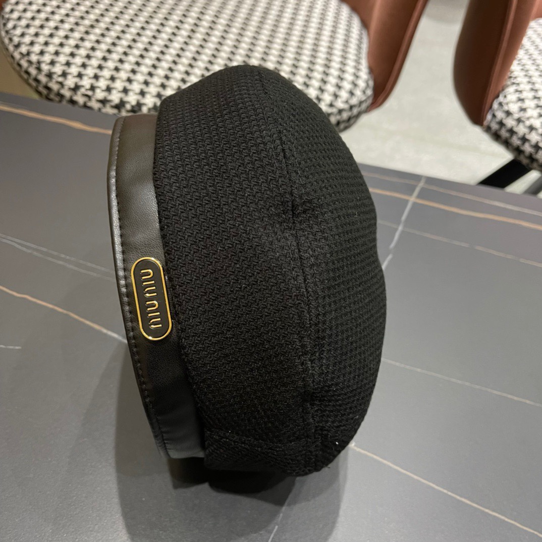 谬谬MIUMIU系列新品贝雷帽2024爆款INS时尚潮人同款单品