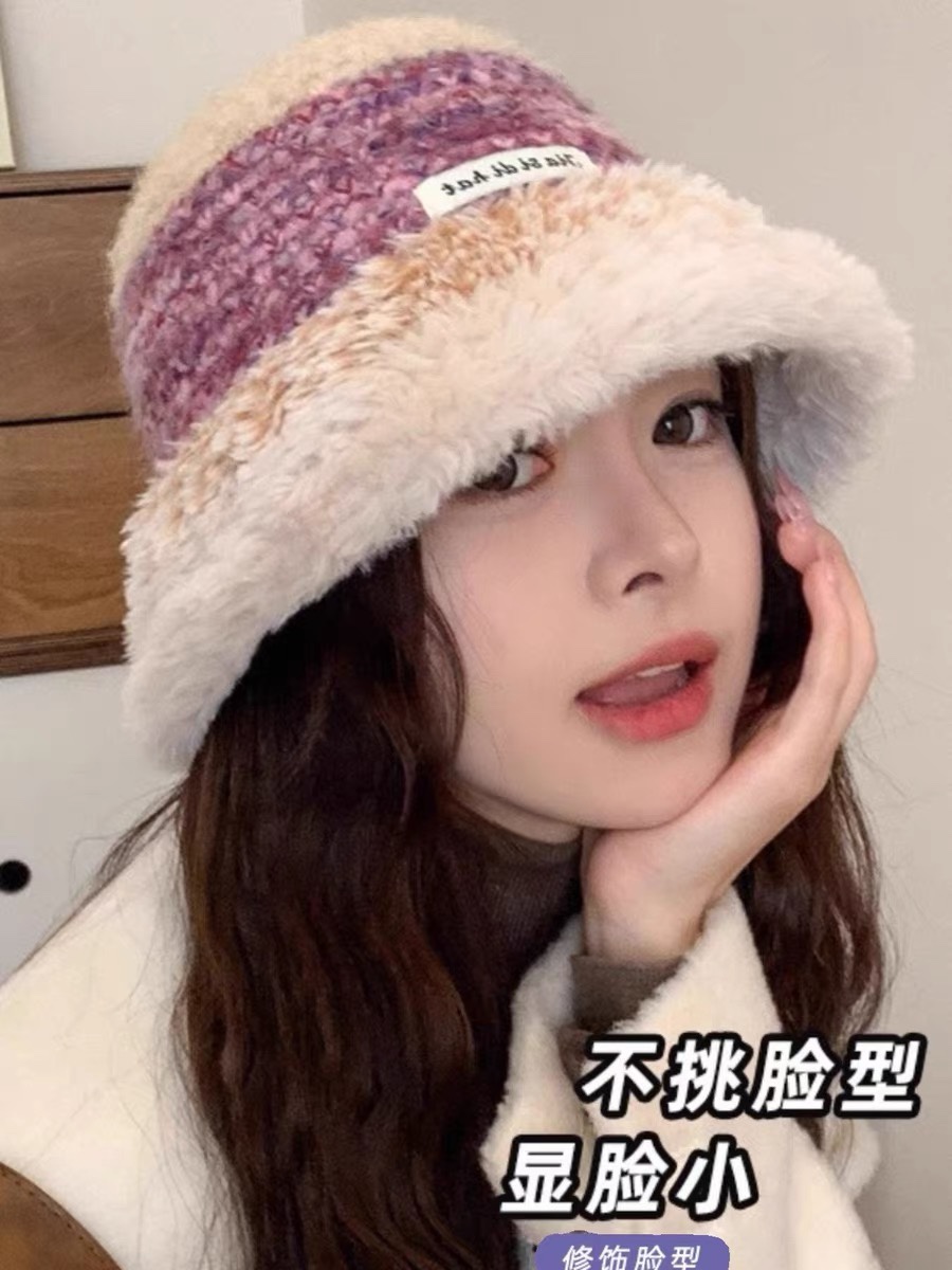 CHANEL香奈儿新款羊毛大牌拼色遮阳针织渔夫帽百搭休闲
