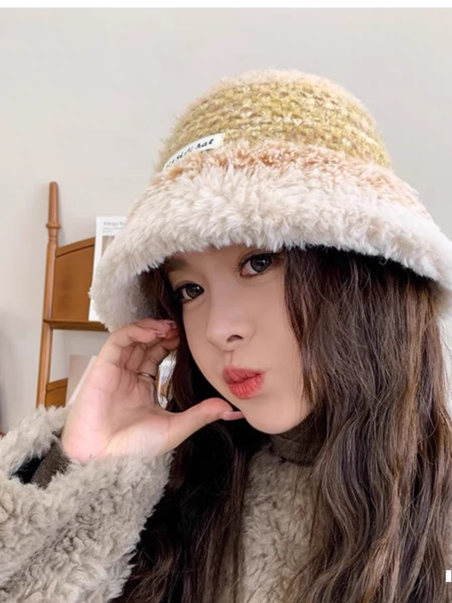 CHANEL香奈儿新款羊毛大牌拼色遮阳针织渔夫帽百搭休闲