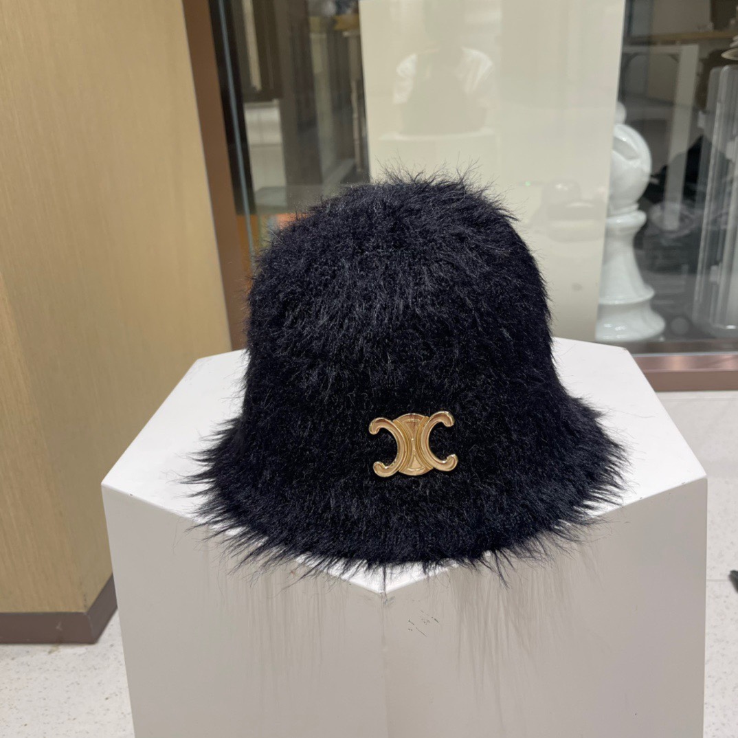 CELINE赛琳新款渔夫帽子女秋冬季日系盆帽网红文艺时尚保暖显脸小水桶帽