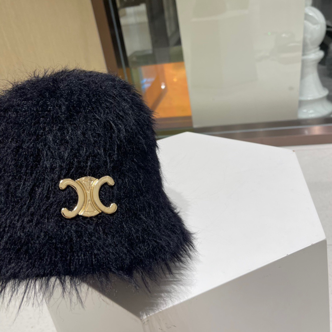 CELINE赛琳新款渔夫帽子女秋冬季日系盆帽网红文艺时尚保暖显脸小水桶帽