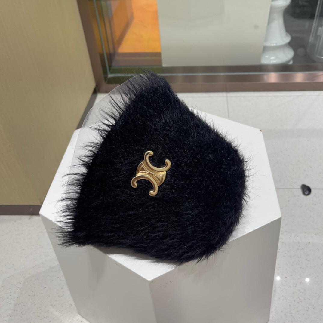 CELINE赛琳新款渔夫帽子女秋冬季日系盆帽网红文艺时尚保暖显脸小水桶帽