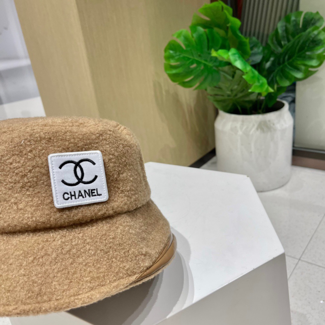香奈儿Chanel毛绒渔夫帽ins韩版百搭休闲显脸小复古盆帽防寒冷帽
