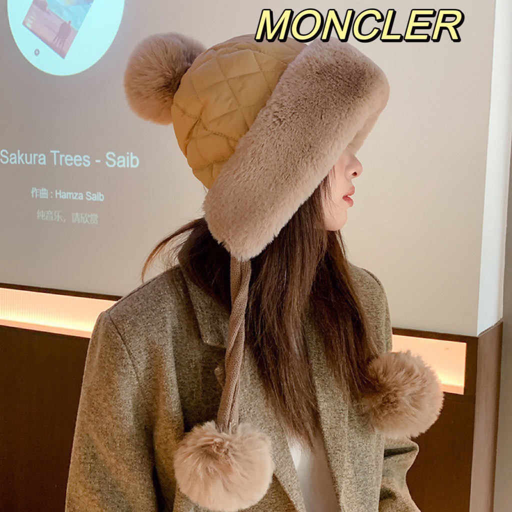 monclet蒙口韩版雷锋帽女冬季防寒保暖护耳套头帽加绒加厚骑车防寒雪地帽