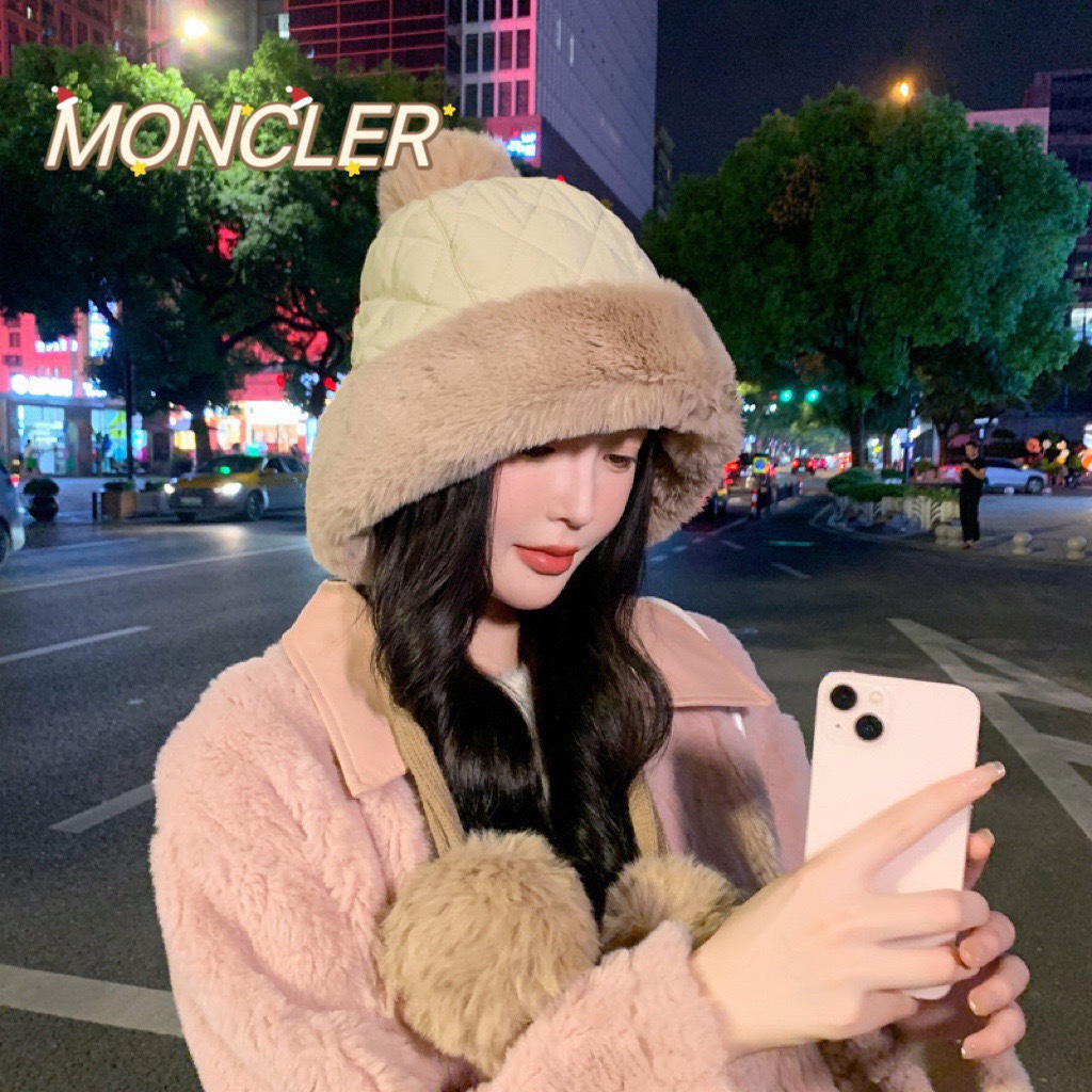 monclet蒙口韩版雷锋帽女冬季防寒保暖护耳套头帽加绒加厚骑车防寒雪地帽