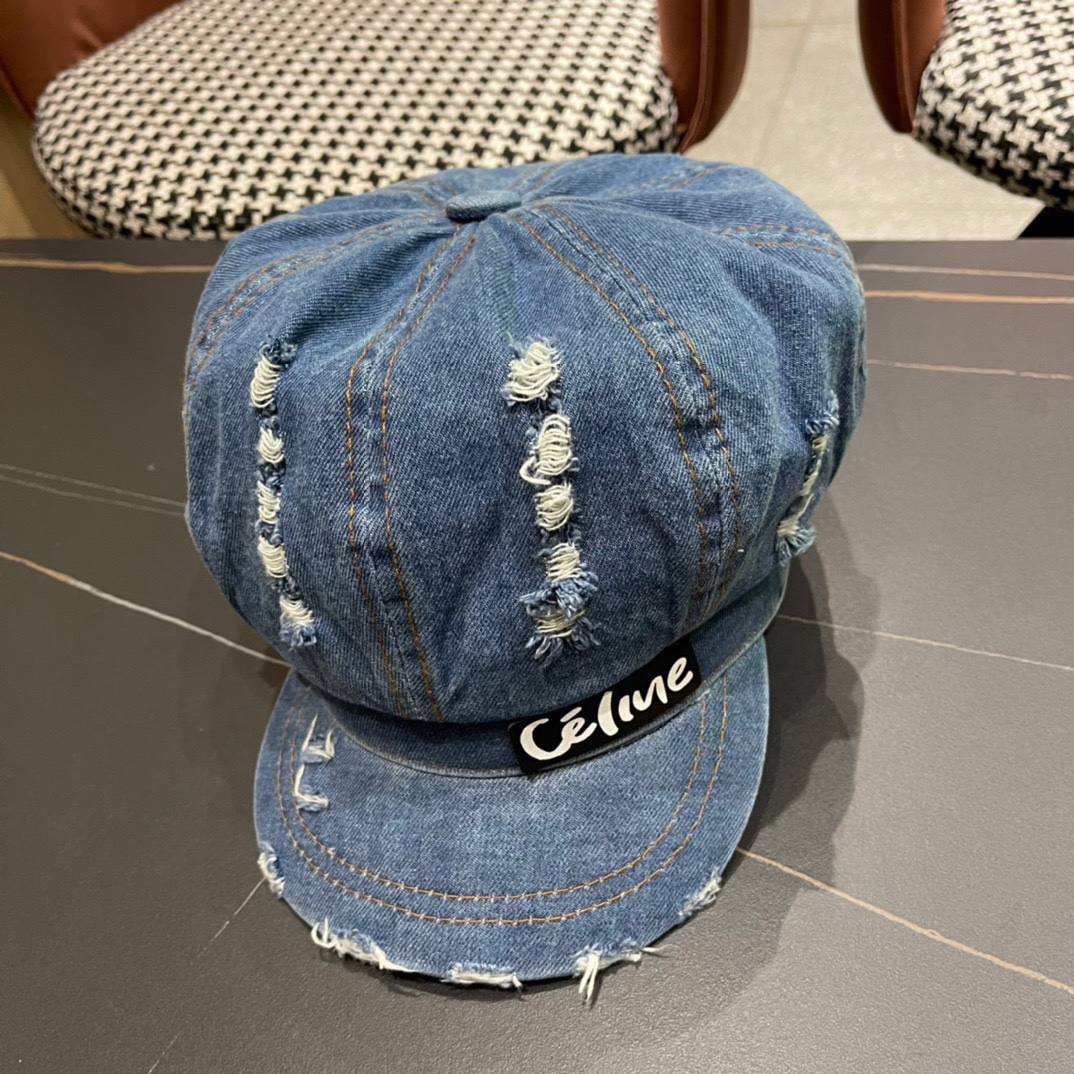 Celine赛琳春季新订单款古典西欧风格是鸭舌牛仔贝雷帽进口材质笔挺舒展整体爽朗有书卷气