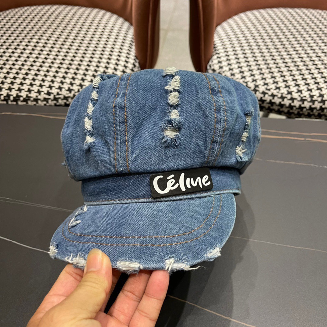 Celine赛琳春季新订单款古典西欧风格是鸭舌牛仔贝雷帽进口材质笔挺舒展整体爽朗有书卷气