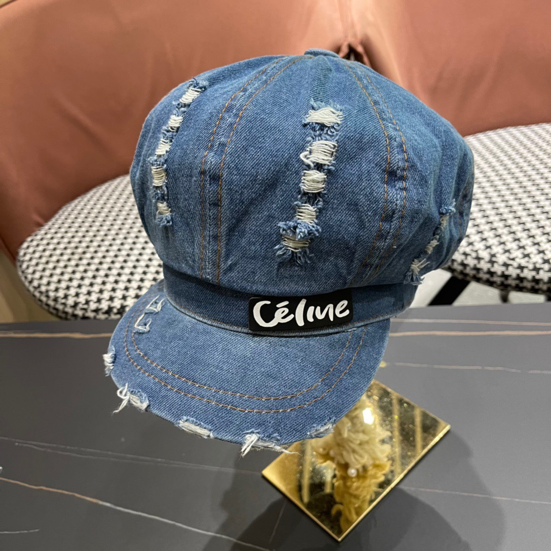 Celine赛琳春季新订单款古典西欧风格是鸭舌牛仔贝雷帽进口材质笔挺舒展整体爽朗有书卷气