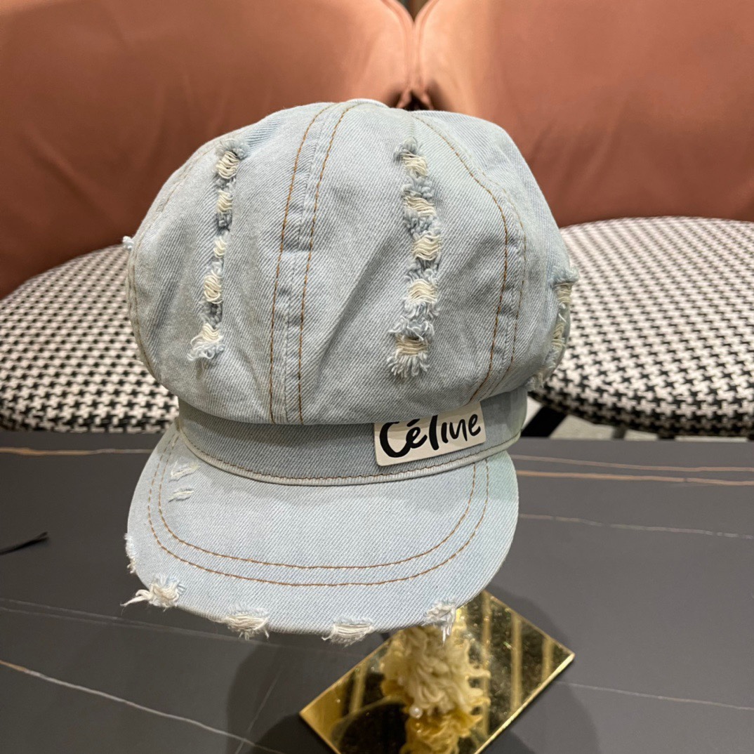 Celine赛琳春季新订单款古典西欧风格是鸭舌牛仔贝雷帽进口材质笔挺舒展整体爽朗有书卷气