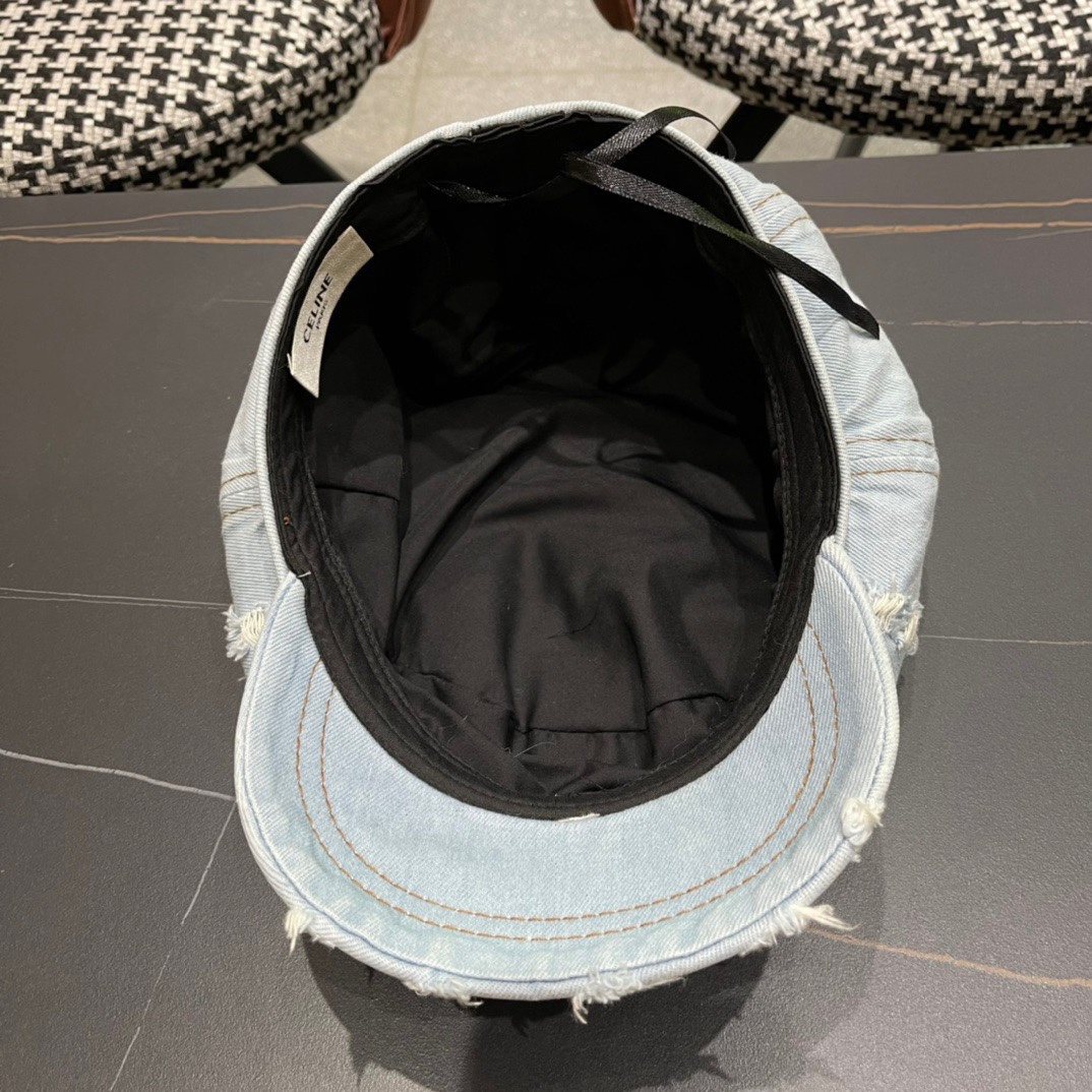 Celine赛琳春季新订单款古典西欧风格是鸭舌牛仔贝雷帽进口材质笔挺舒展整体爽朗有书卷气