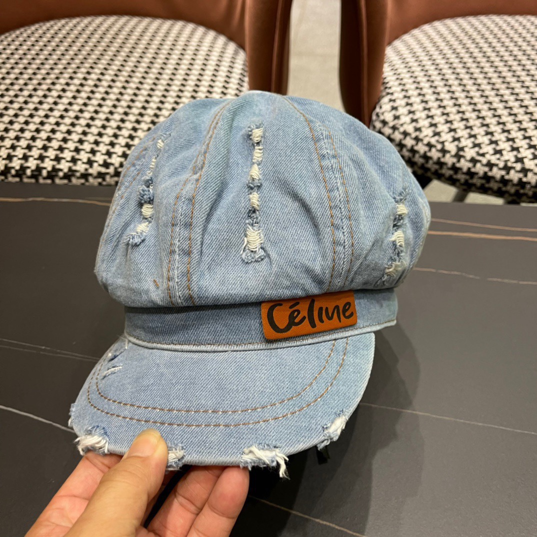 Celine赛琳春季新订单款古典西欧风格是鸭舌牛仔贝雷帽进口材质笔挺舒展整体爽朗有书卷气