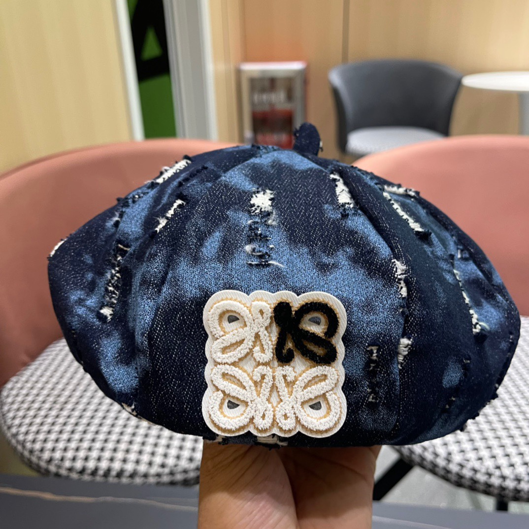 LOEWE罗意威2024新款牛仔八角贝雷帽设计感满满爆款出货超级好搭新款上架