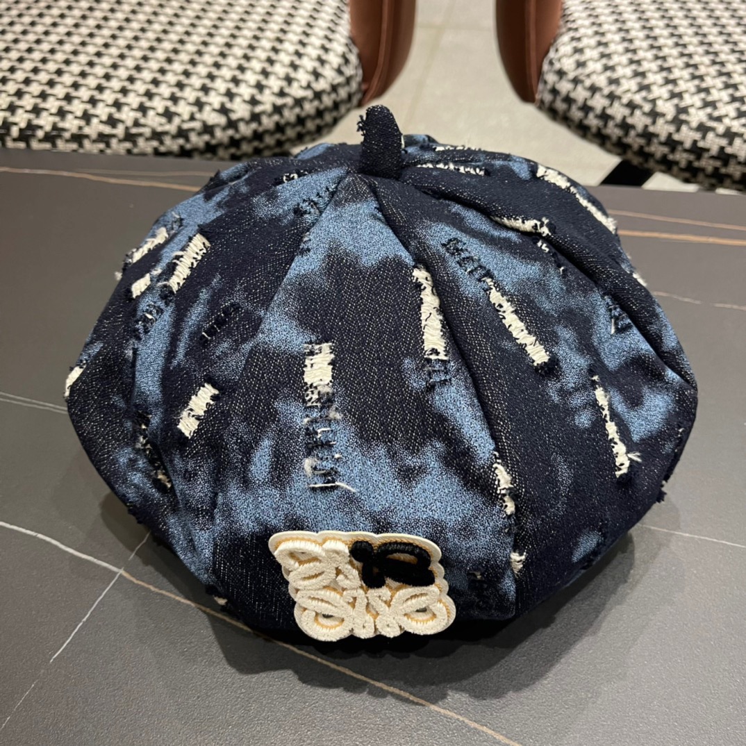 LOEWE罗意威2024新款牛仔八角贝雷帽设计感满满爆款出货超级好搭新款上架