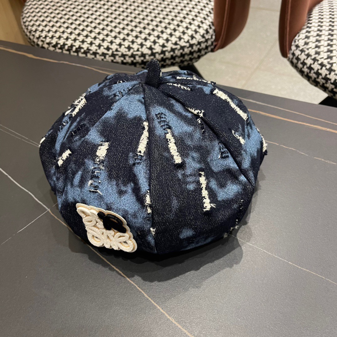 LOEWE罗意威2024新款牛仔八角贝雷帽设计感满满爆款出货超级好搭新款上架