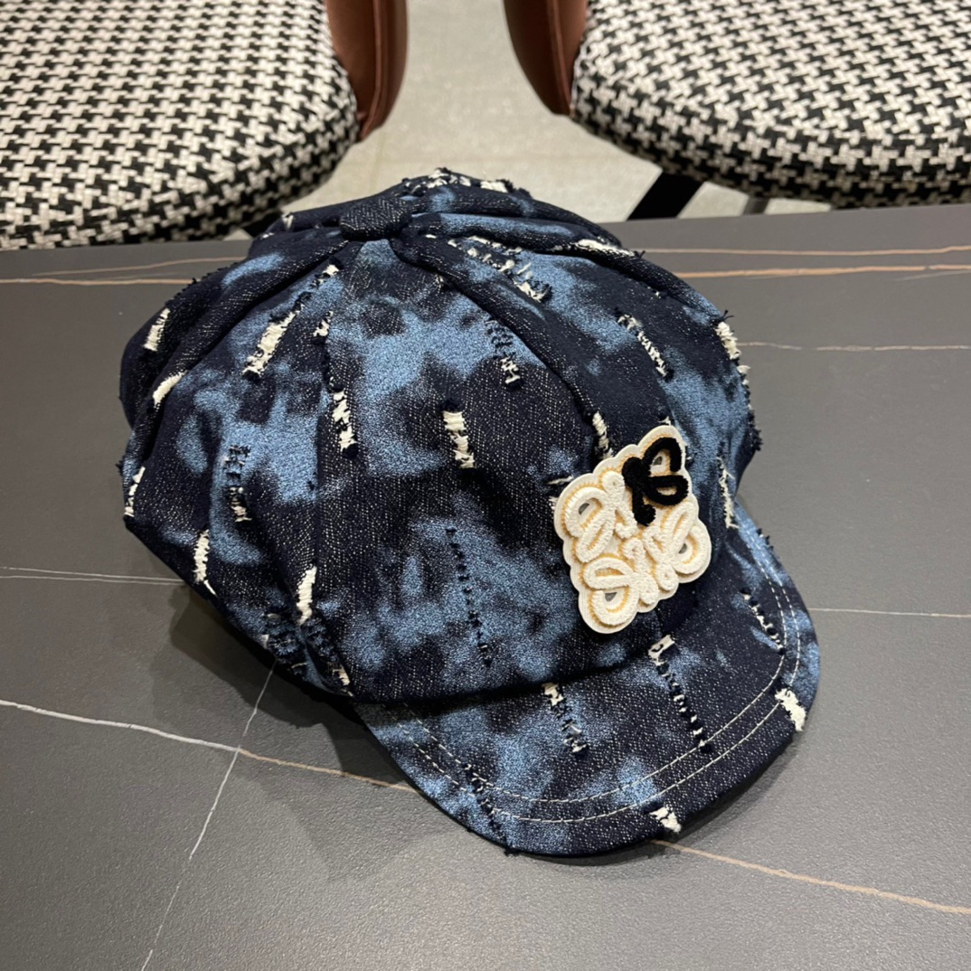 LOEWE罗意威2024新款牛仔八角贝雷帽设计感满满爆款出货超级好搭新款上架