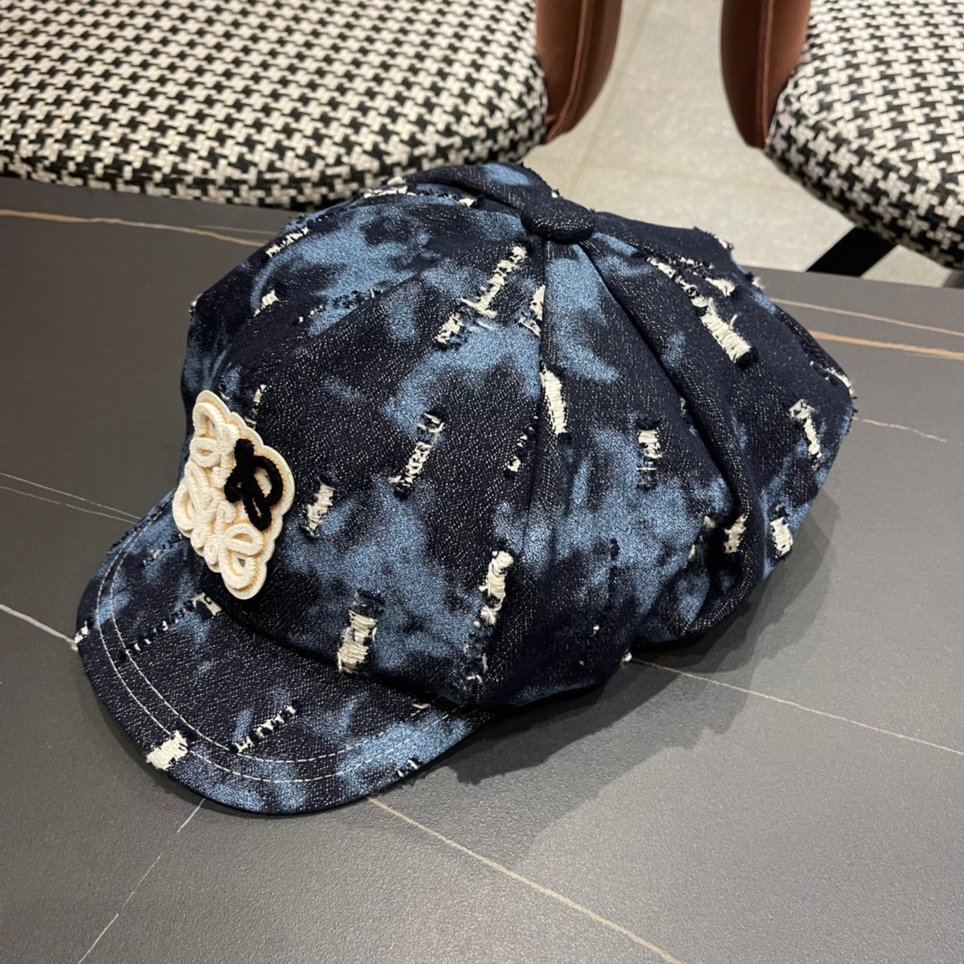 LOEWE罗意威2024新款牛仔八角贝雷帽设计感满满爆款出货超级好搭新款上架