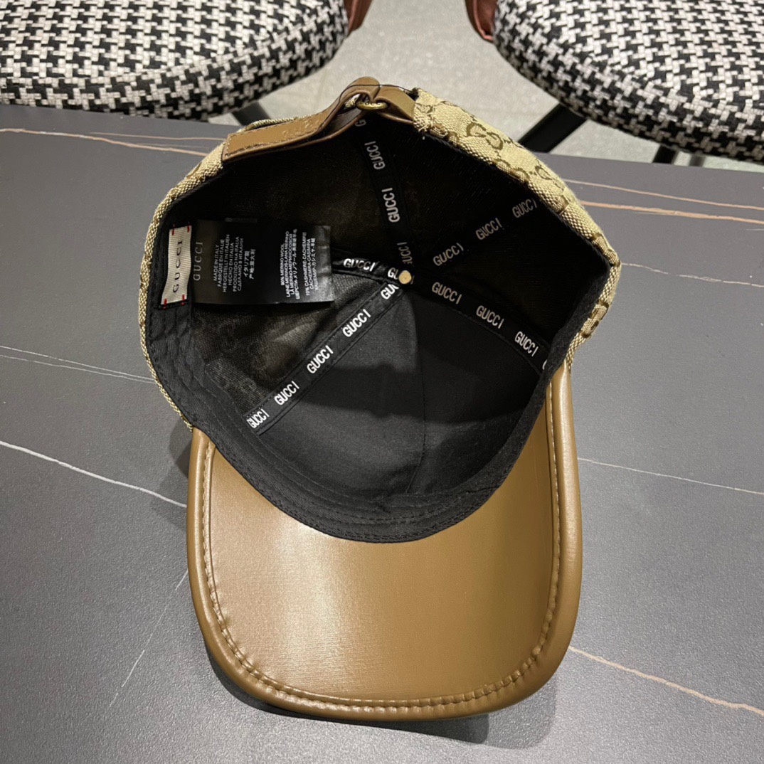 Gucci古奇春夏新款原单棒球帽1:1开模订制原版帆布料+头层牛皮代购热门男女可用百搭款质量超赞！基础头