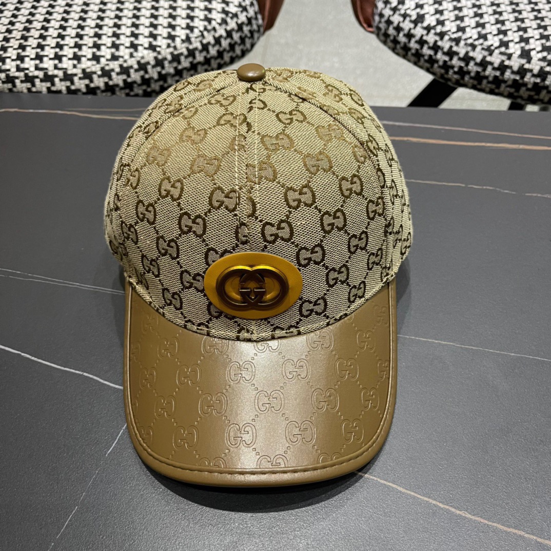 Gucci古奇春夏新款原单棒球帽1:1开模订制原版帆布料+头层牛皮代购热门男女可用百搭款质量超赞！基础头