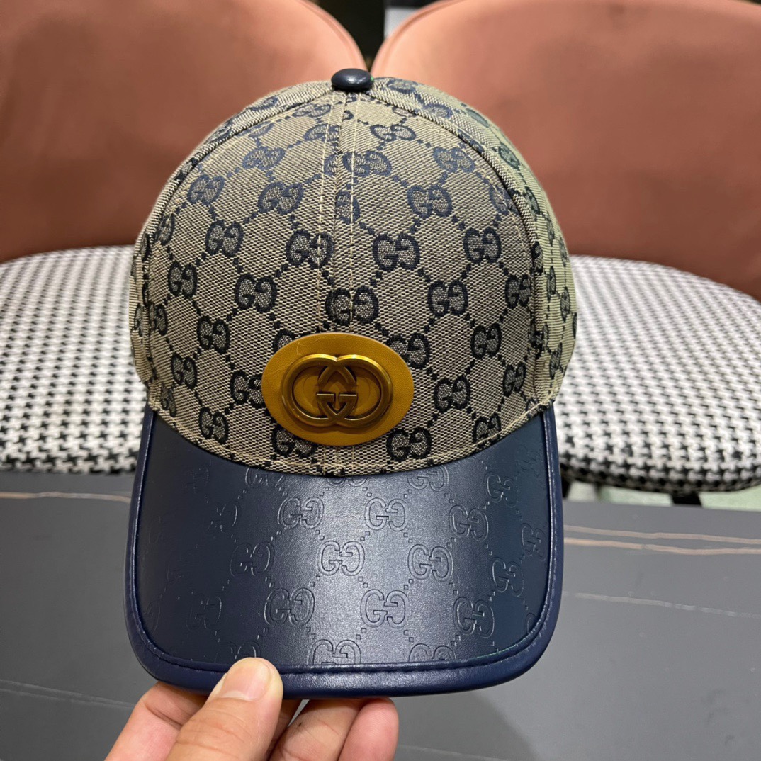 Gucci古奇春夏新款原单棒球帽1:1开模订制原版帆布料+头层牛皮代购热门男女可用百搭款质量超赞！基础头