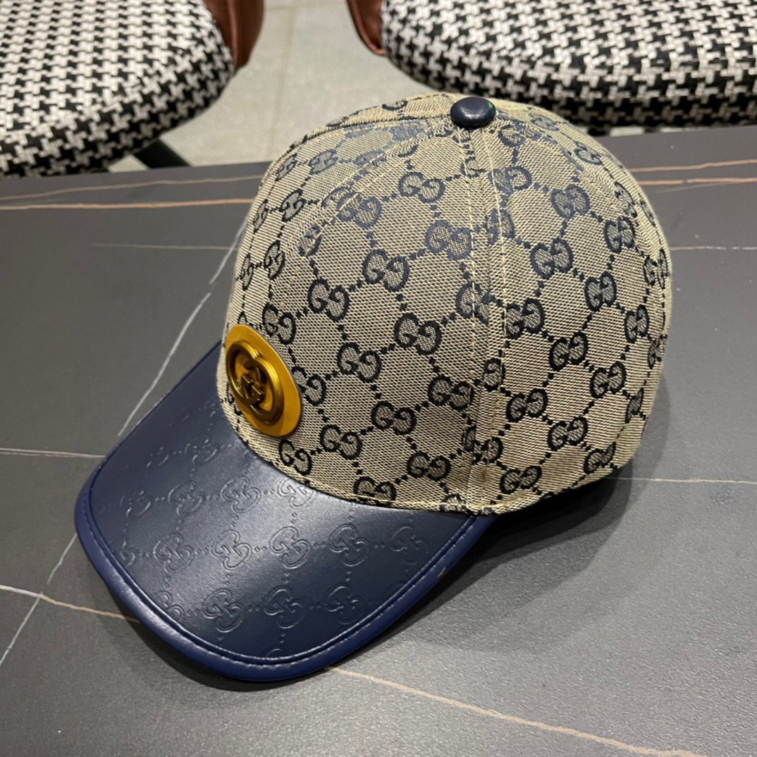 Gucci古奇春夏新款原单棒球帽1:1开模订制原版帆布料+头层牛皮代购热门男女可用百搭款质量超赞！基础头