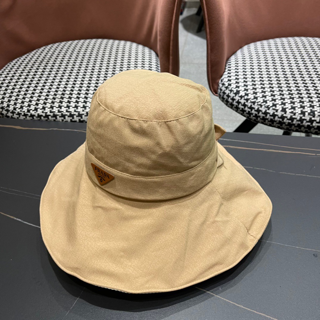【PRADA普拉达】2024新款三角标渔夫帽，大牌款超好搭配，