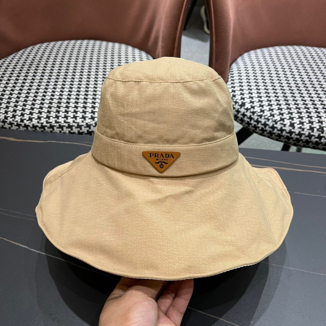 【PRADA普拉达】2024新款三角标渔夫帽，大牌款超好搭配，