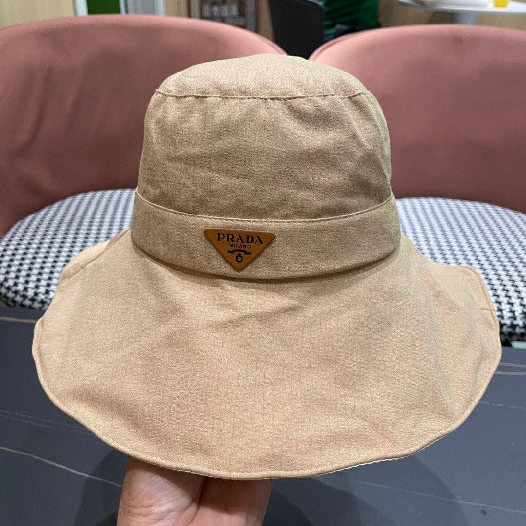 【PRADA普拉达】2024新款三角标渔夫帽，大牌款超好搭配，