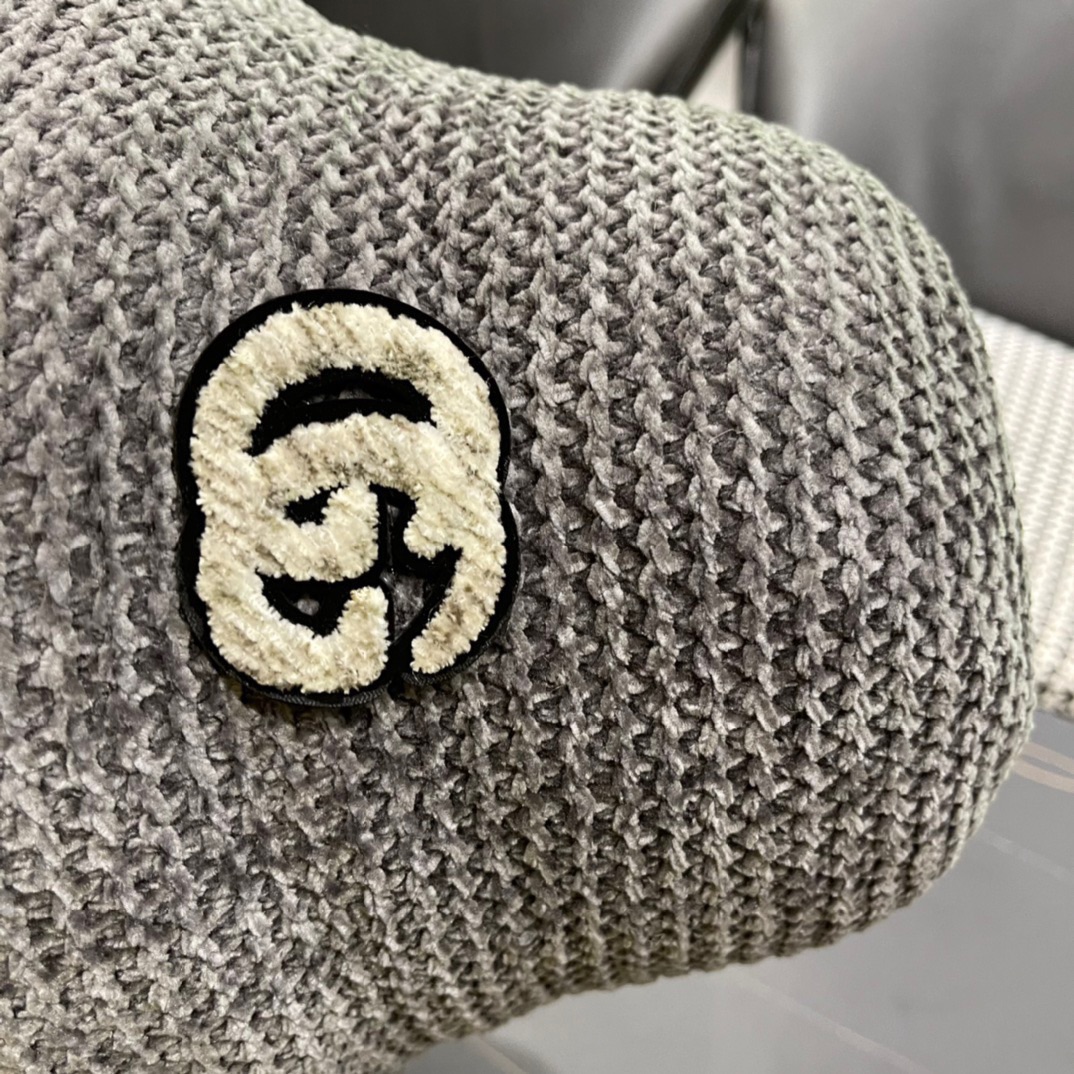 。古奇Gucci2024新款渔夫帽子女秋冬毛线拼接显脸小保暖百搭盆帽网红同款