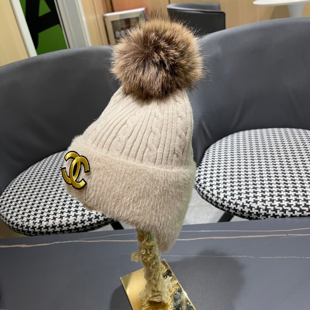 Chanel香奈儿针织毛线帽护耳保暖帽