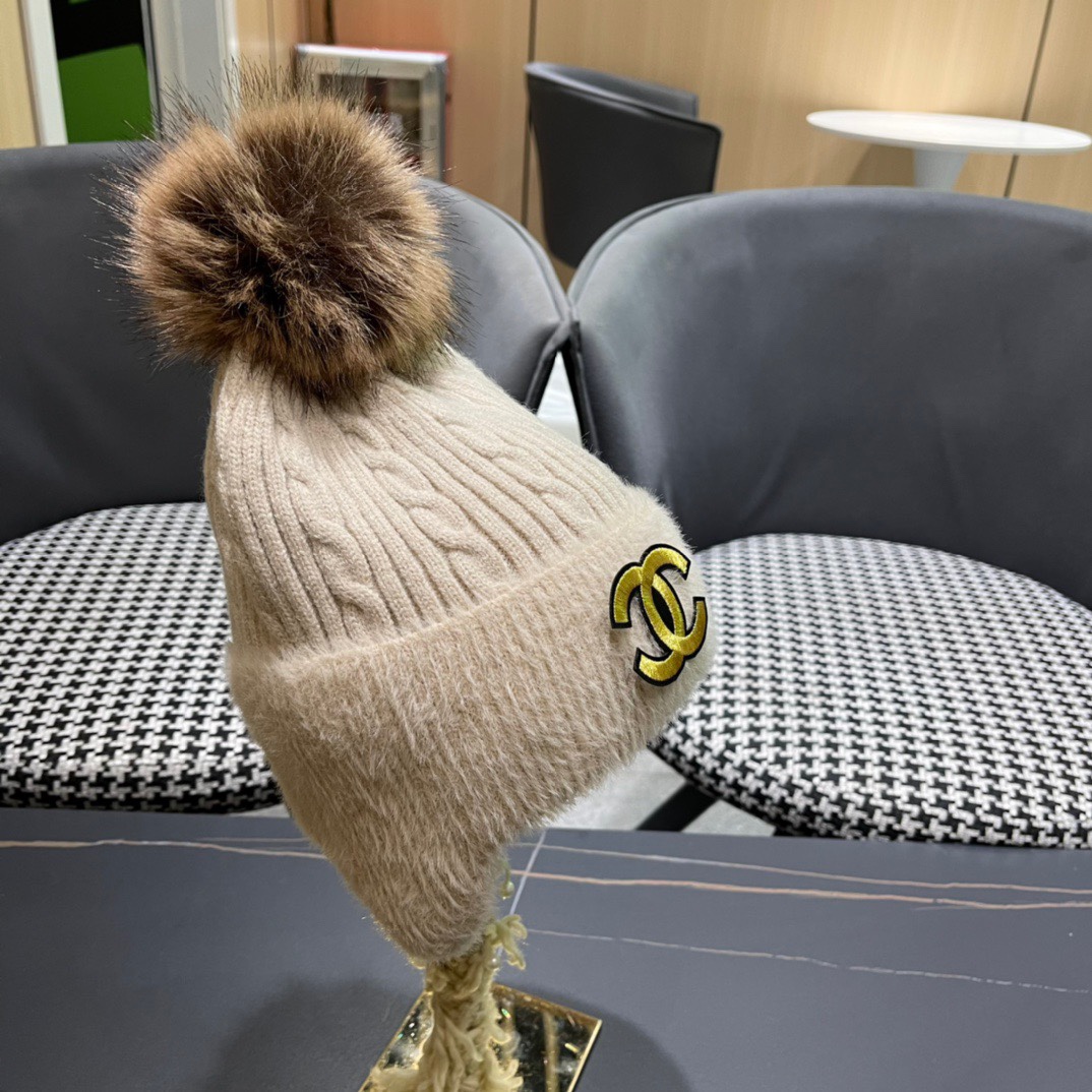 Chanel香奈儿针织毛线帽护耳保暖帽