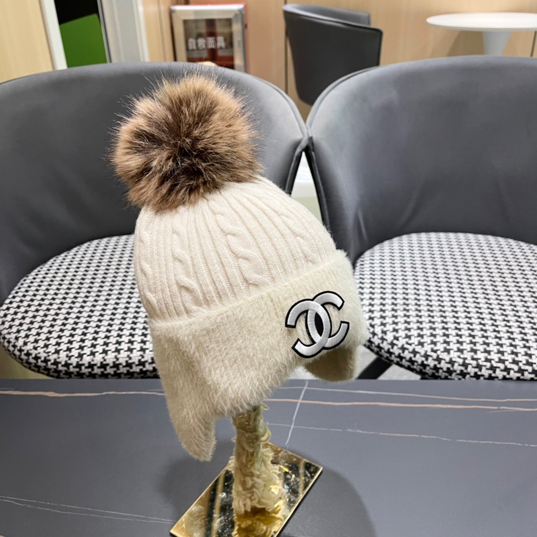 Chanel香奈儿针织毛线帽护耳保暖帽