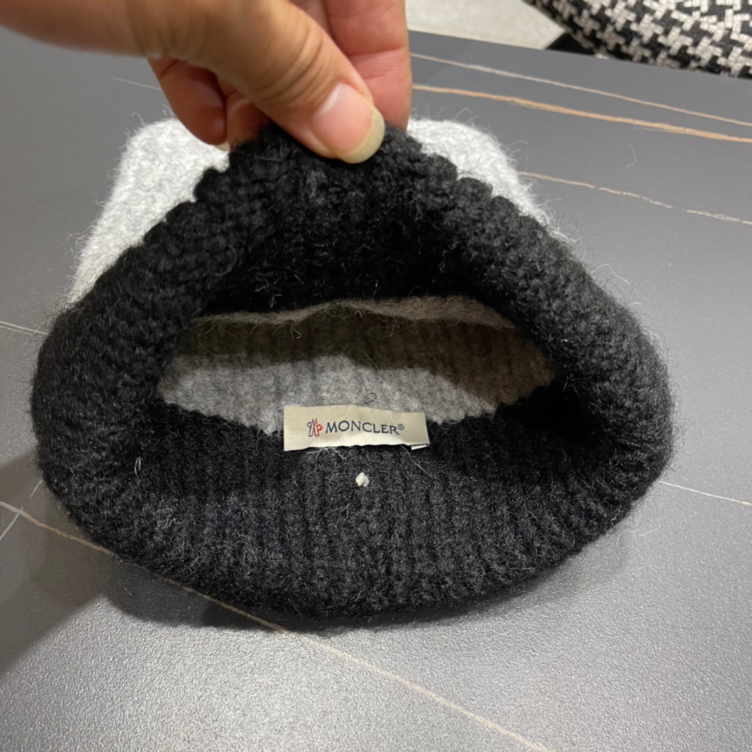 蒙口MONCLER 2024新款小猫🐱针织毛线保暖帽护耳