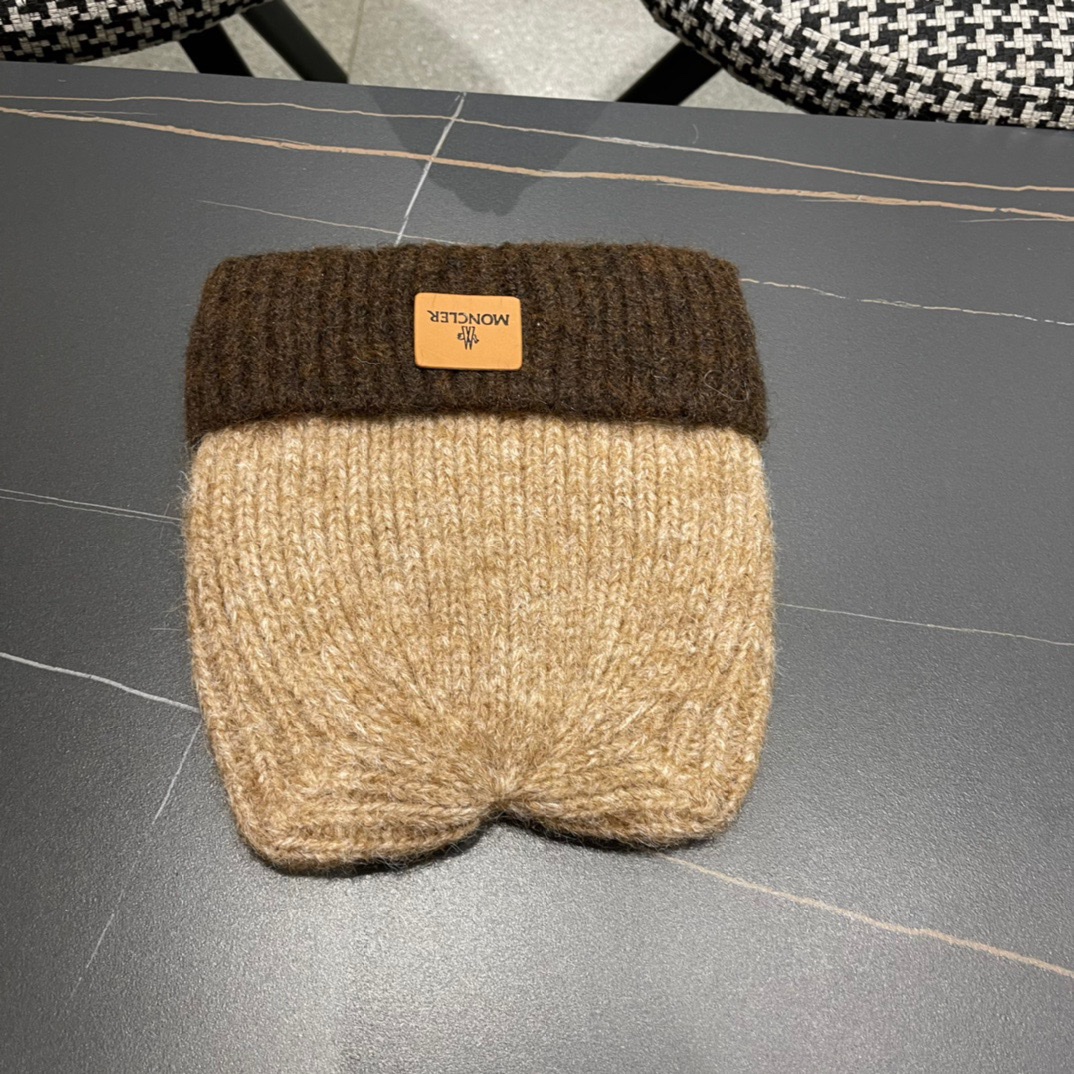 蒙口MONCLER 2024新款小猫🐱针织毛线保暖帽护耳