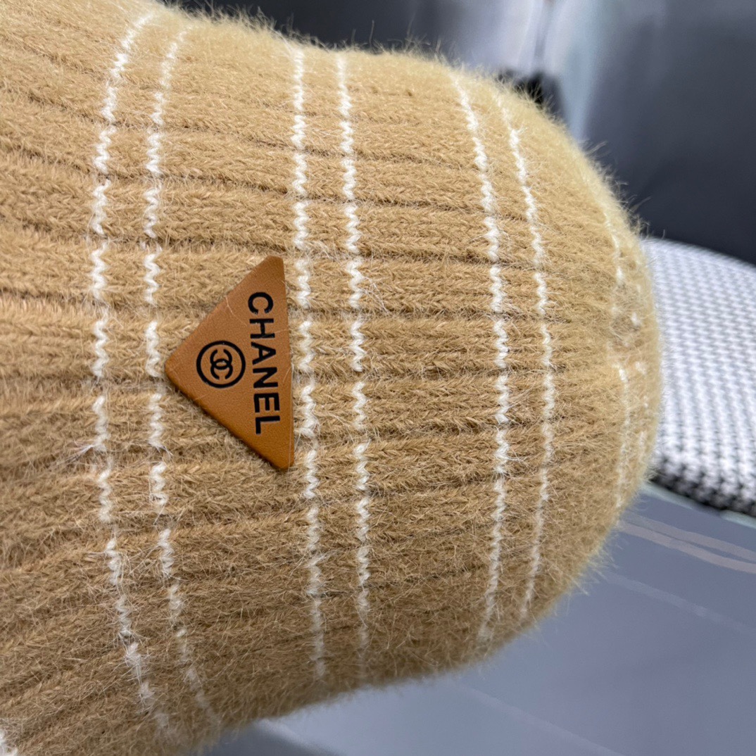 💛【CHANEL香奈儿】2024新款羊毛大牌拼色遮阳针织渔夫帽🌈 百搭休闲～男女款
