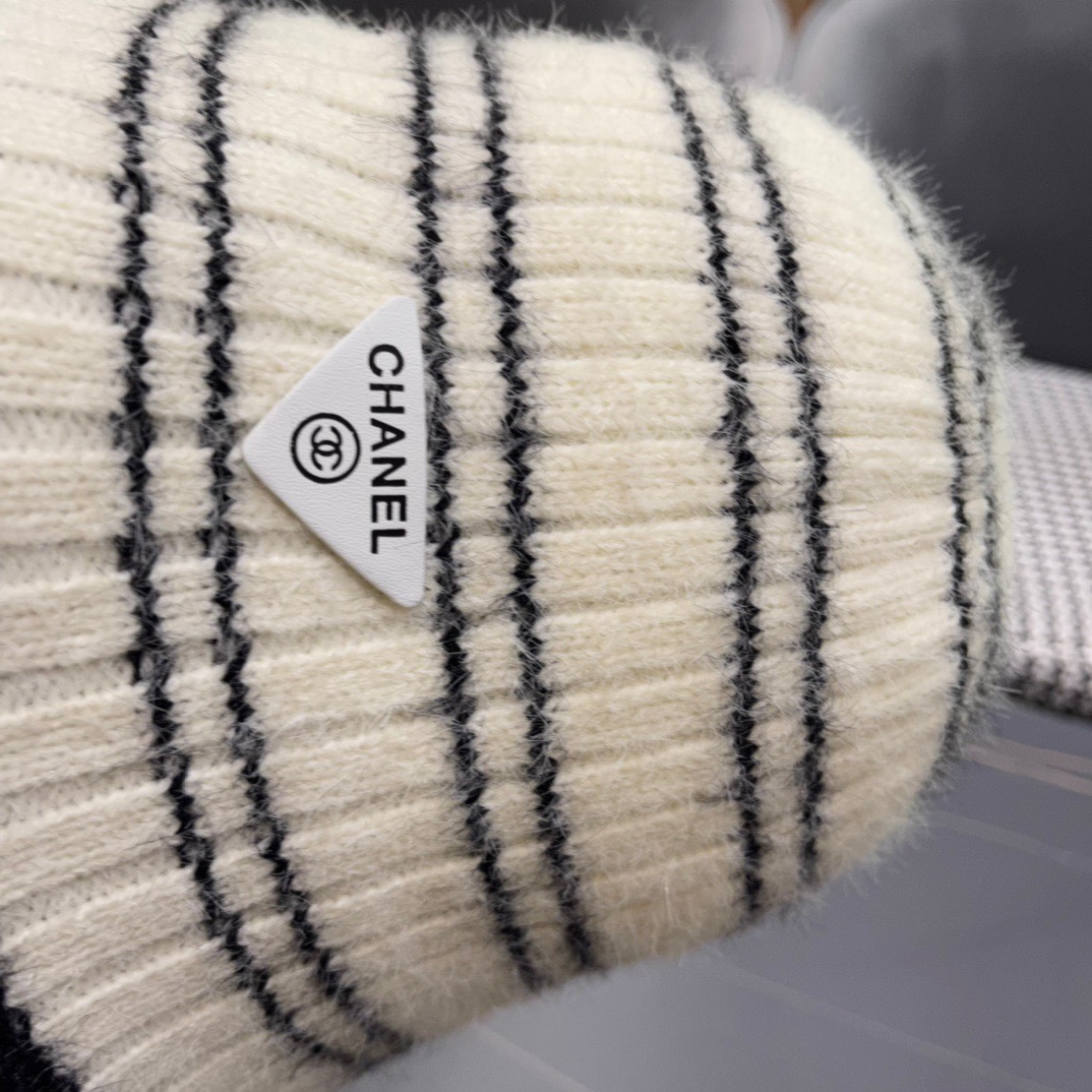 💛【CHANEL香奈儿】2024新款羊毛大牌拼色遮阳针织渔夫帽🌈 百搭休闲～男女款