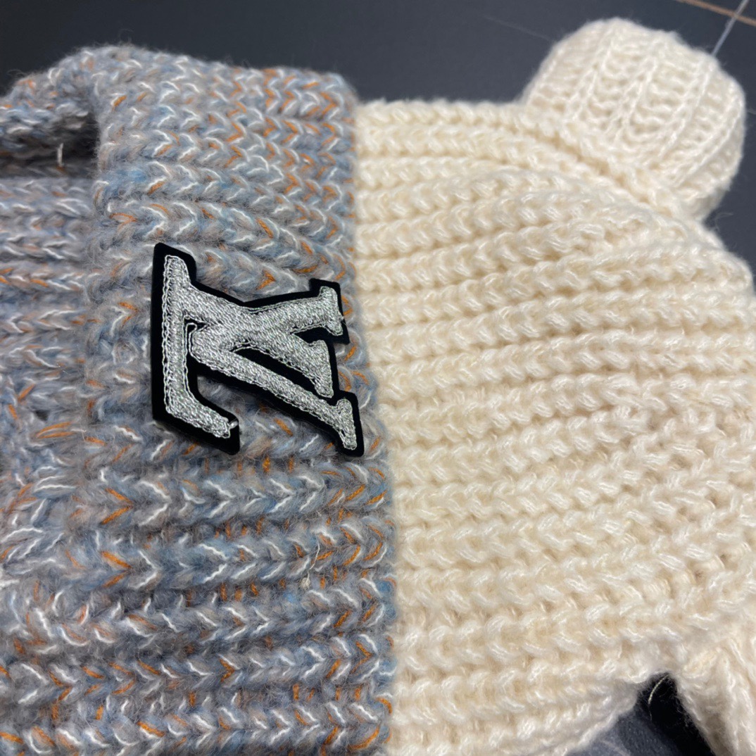 Lv路易威登2024秋冬款针织毛线护耳帽女冬天网红保暖帽子