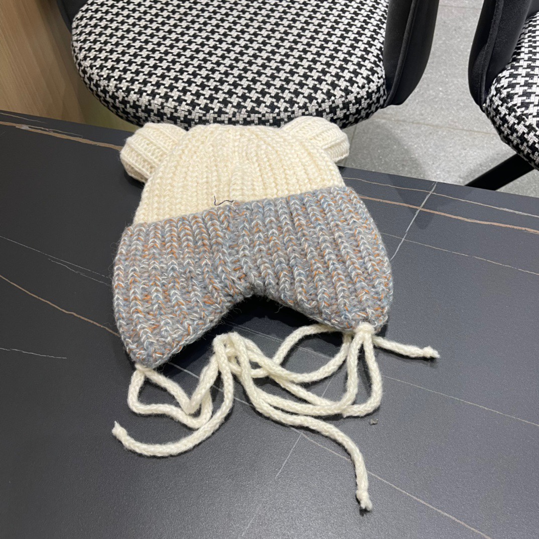 Lv路易威登2024秋冬款针织毛线护耳帽女冬天网红保暖帽子