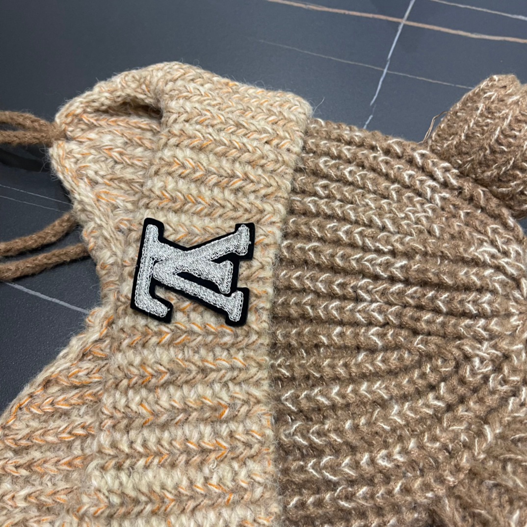 Lv路易威登2024秋冬款针织毛线护耳帽女冬天网红保暖帽子