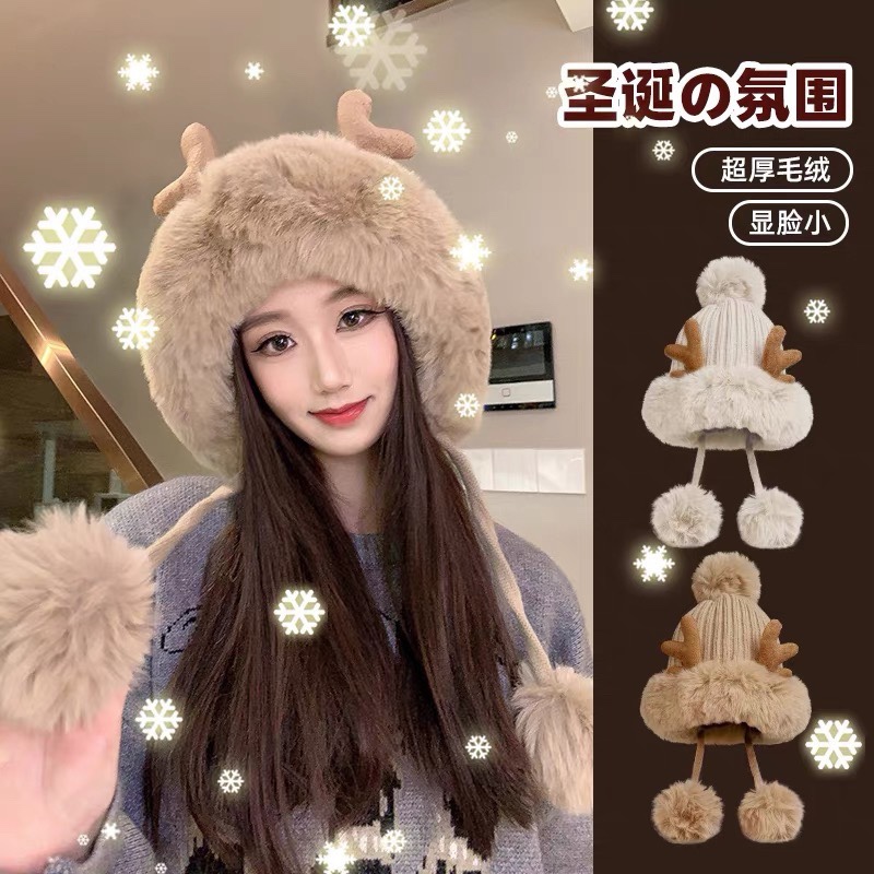 NO:365601,MONCLER cover-mouthed winter new style deer antler cute fur ball plus velvet knitted ear protection hat for women fashionable winter cold protection warmth thickened Lei Feng hat hat straw hat fisherman hat baseball hat, hat, Moncler, espadrilles, hatsMONCLER蒙口冬新款鹿角可爱毛球加绒针织护耳帽女洋气冬季防寒保暖加厚雷锋帽帽子草帽渔夫帽棒球帽,帽子,Moncler,espadrilles,hats,hat