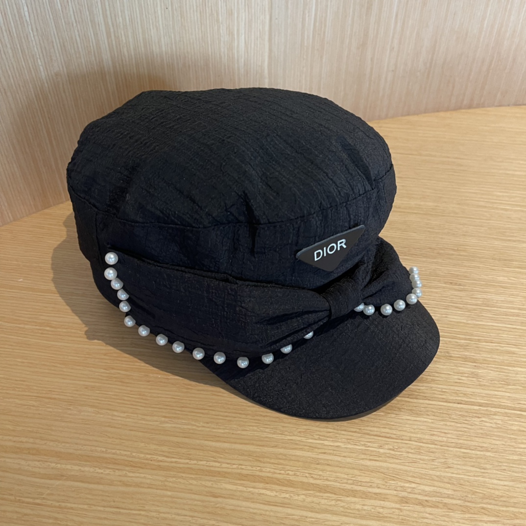 Dior迪奥新款韩版2024年秋新款带珍珠女士贝雷帽子