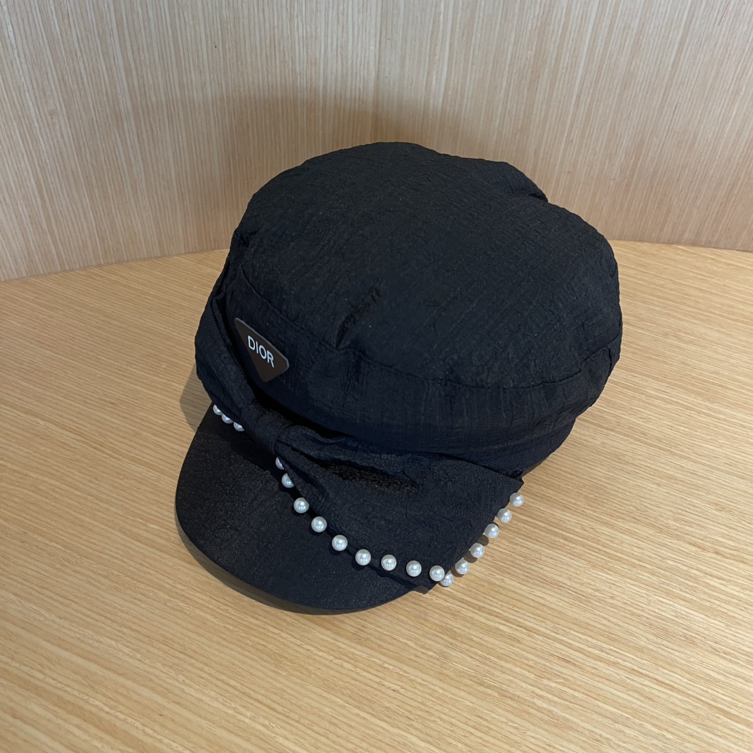 Dior迪奥新款韩版2024年秋新款带珍珠女士贝雷帽子
