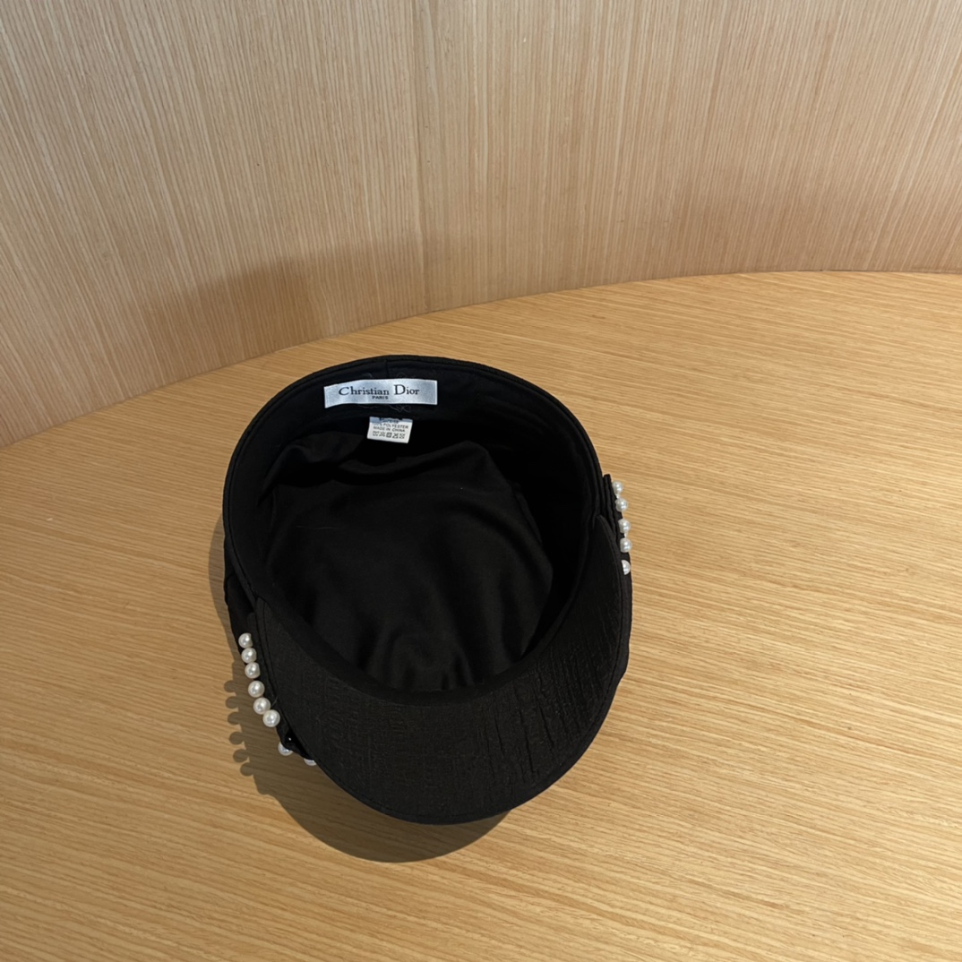 Dior迪奥新款韩版2024年秋新款带珍珠女士贝雷帽子