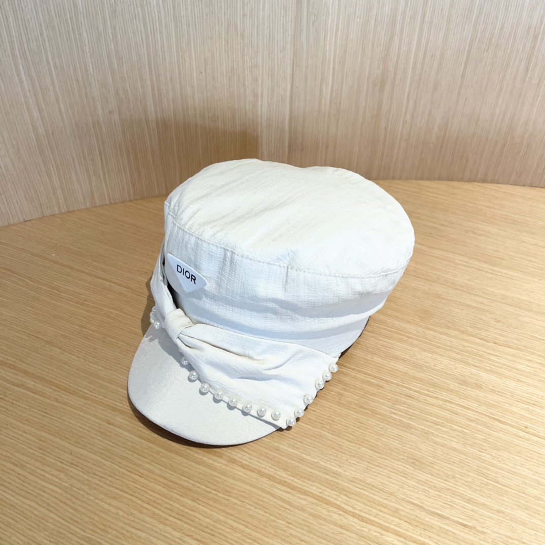 Dior迪奥新款韩版2024年秋新款带珍珠女士贝雷帽子