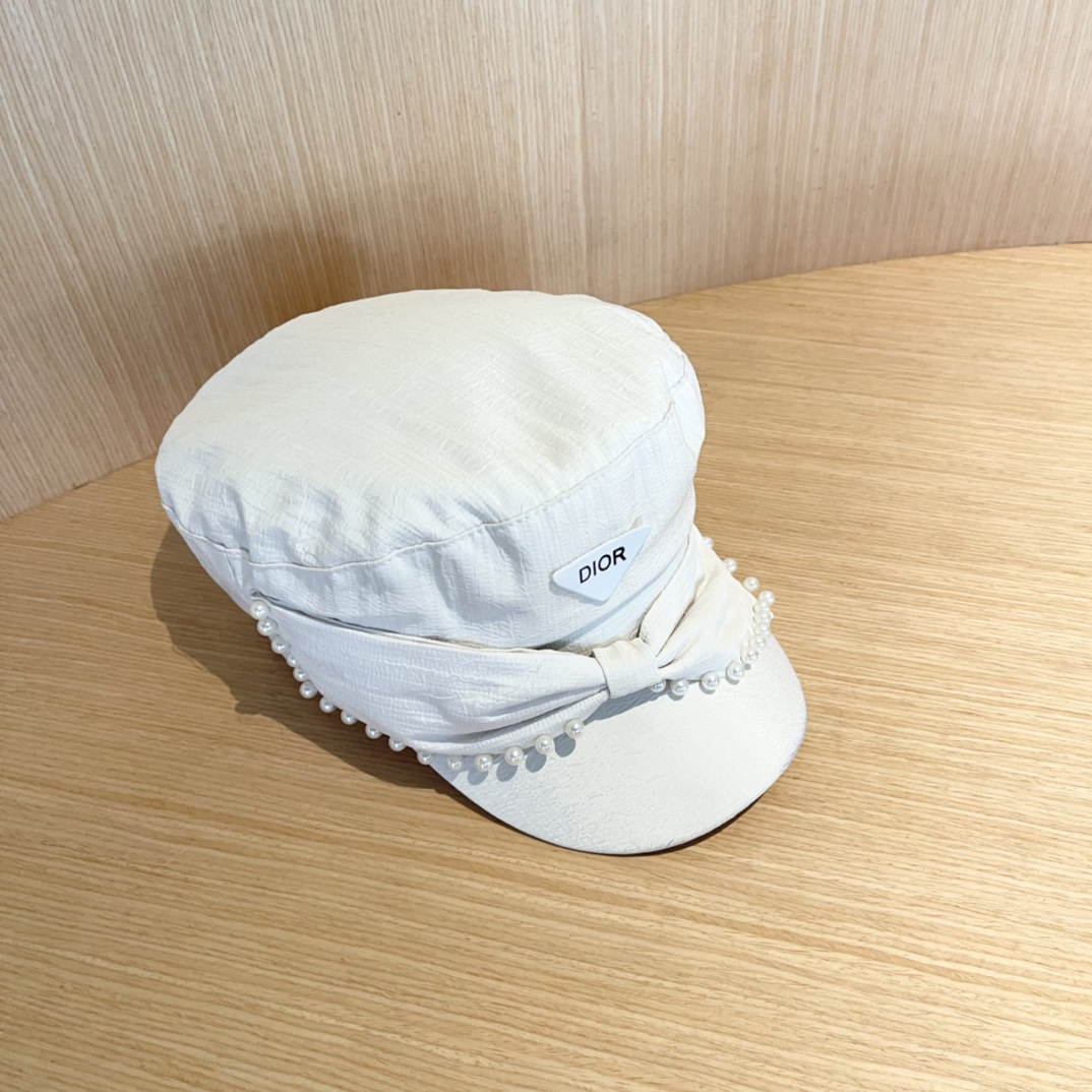 Dior迪奥新款韩版2024年秋新款带珍珠女士贝雷帽子