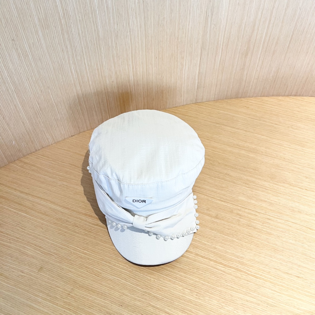 Dior迪奥新款韩版2024年秋新款带珍珠女士贝雷帽子