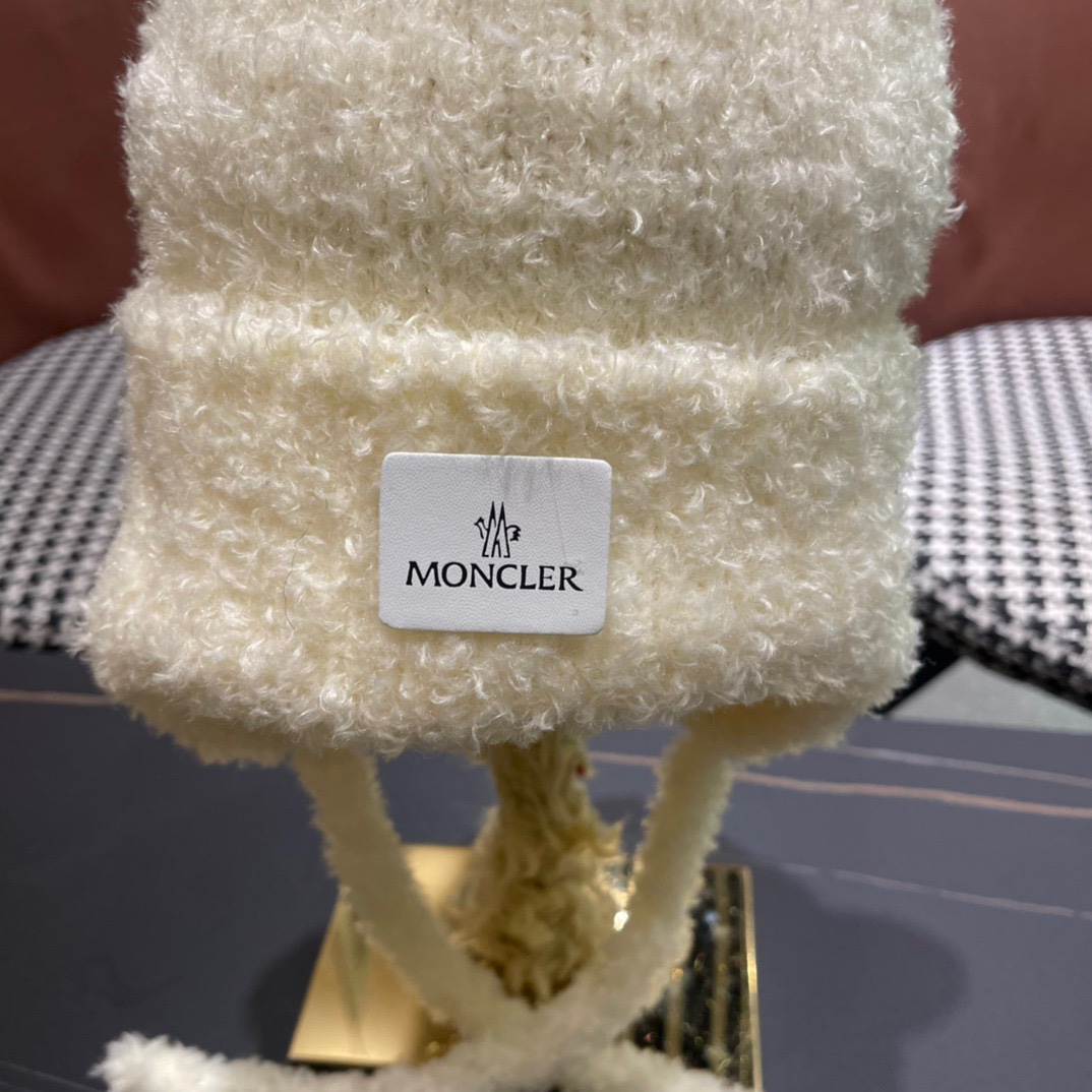 moncler蒙口新款冬小熊帽子冬季户外防寒保暖护耳包头帽显脸小绑带雷针帽