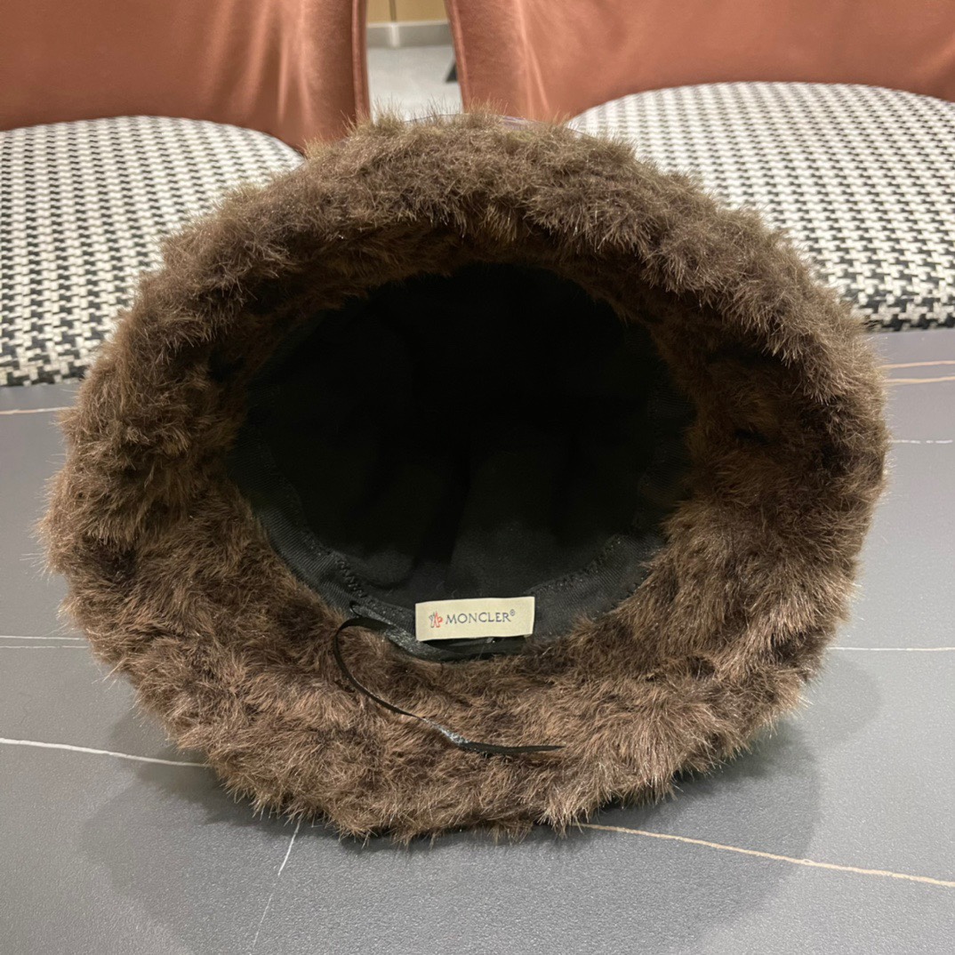 （蒙囗MONCLER】2024秋冬款毛绒绒保暖甜美可爱毛绒渔夫