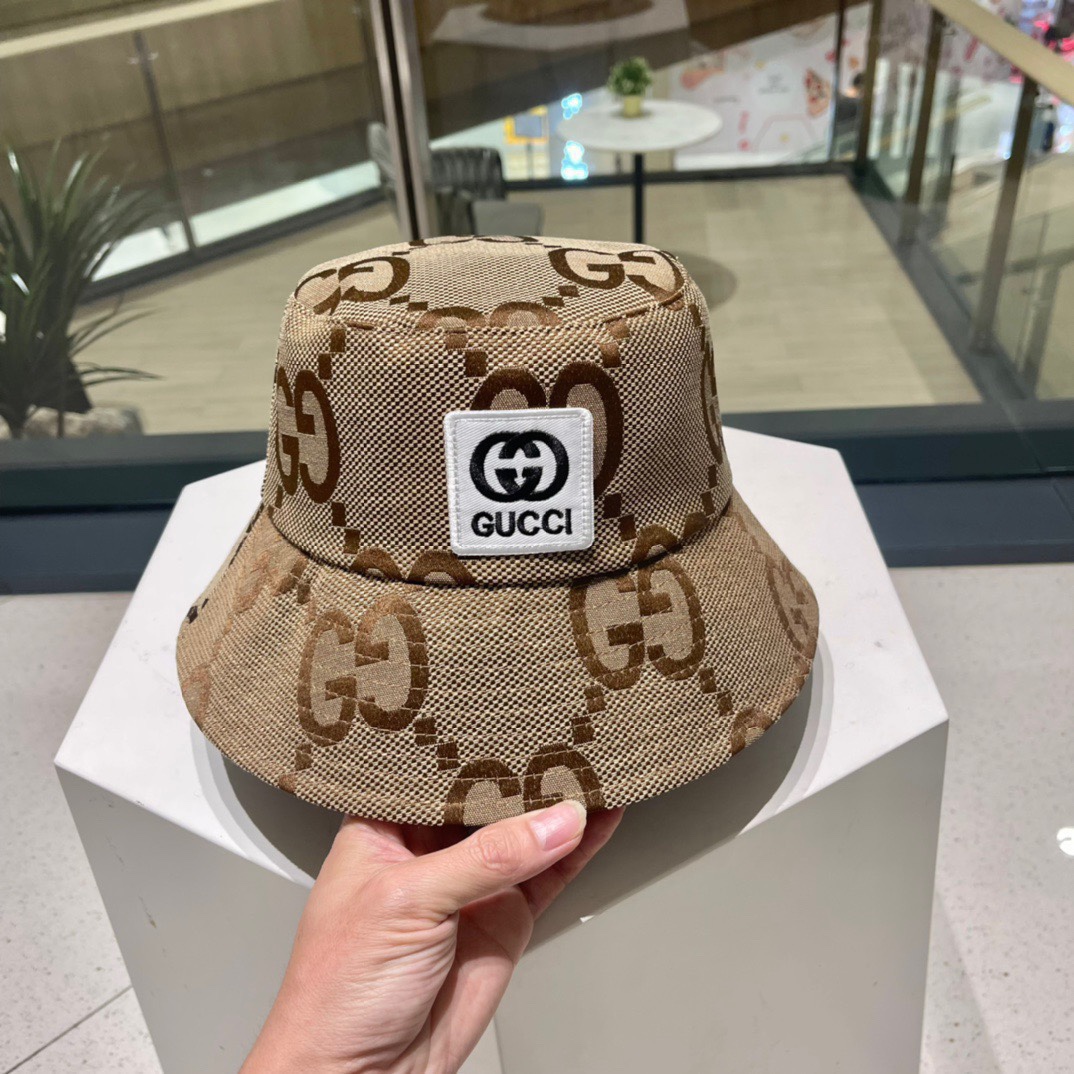  GUCCI  古奇 2023新款韩版原单可爱小熊熊渔夫帽🧢高品质，休闲风格，低調奢華，超级时尚的颜色，